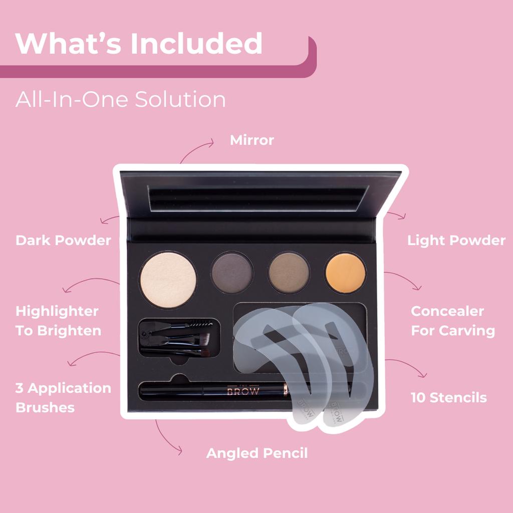 The Complete Brow Kit: All-In-One Eyebrow Makeup Kit, Brow Gel With Growth Benefits, 3-Piece Grooming Set