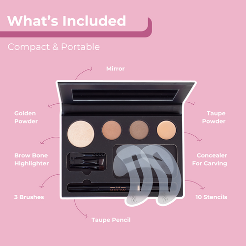 All-In-One Eyebrow Makeup Kit With Stencils