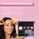 All-In-One Eyebrow Makeup Kit With Stencils