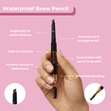2 In 1 Waterproof Angled Eyebrow Pencil with Spoolie