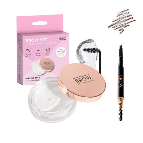 Brow Define & Set: Brow Styling Gel With Growth Benefits & Waterproof Pencil