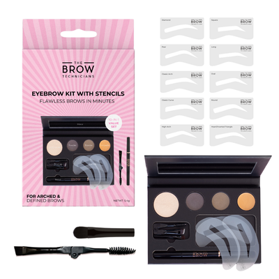 All-In-One Eyebrow Makeup Kit With Stencils