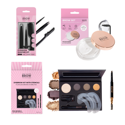 The Complete Brow Kit: All-In-One Eyebrow Makeup Kit, Brow Gel With Growth Benefits, 3-Piece Grooming Set