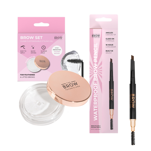 Brow Define & Set: Brow Styling Gel With Growth Benefits & Waterproof Pencil
