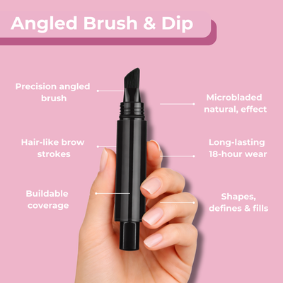 2-in-1 Angled Brush & Dip for Feathered, Hair-Stroke Brows