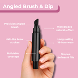 2-in-1 Angled Brush & Dip for Feathered, Hair-Stroke Brows