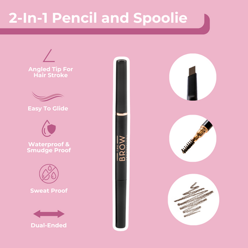2 In 1 Waterproof Angled Eyebrow Pencil with Spoolie
