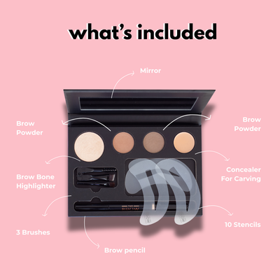All-In-One Eyebrow Makeup Kit With Stencils